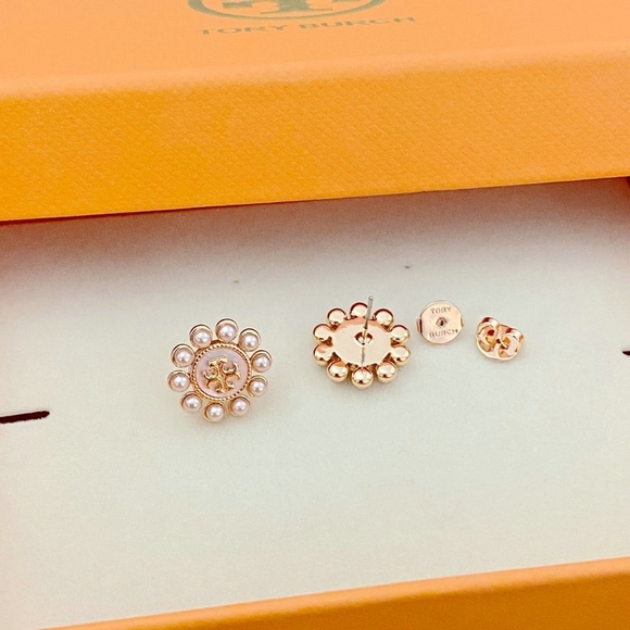Tory Burch Rose Gold Stud Earrings - Picture 3 of 3